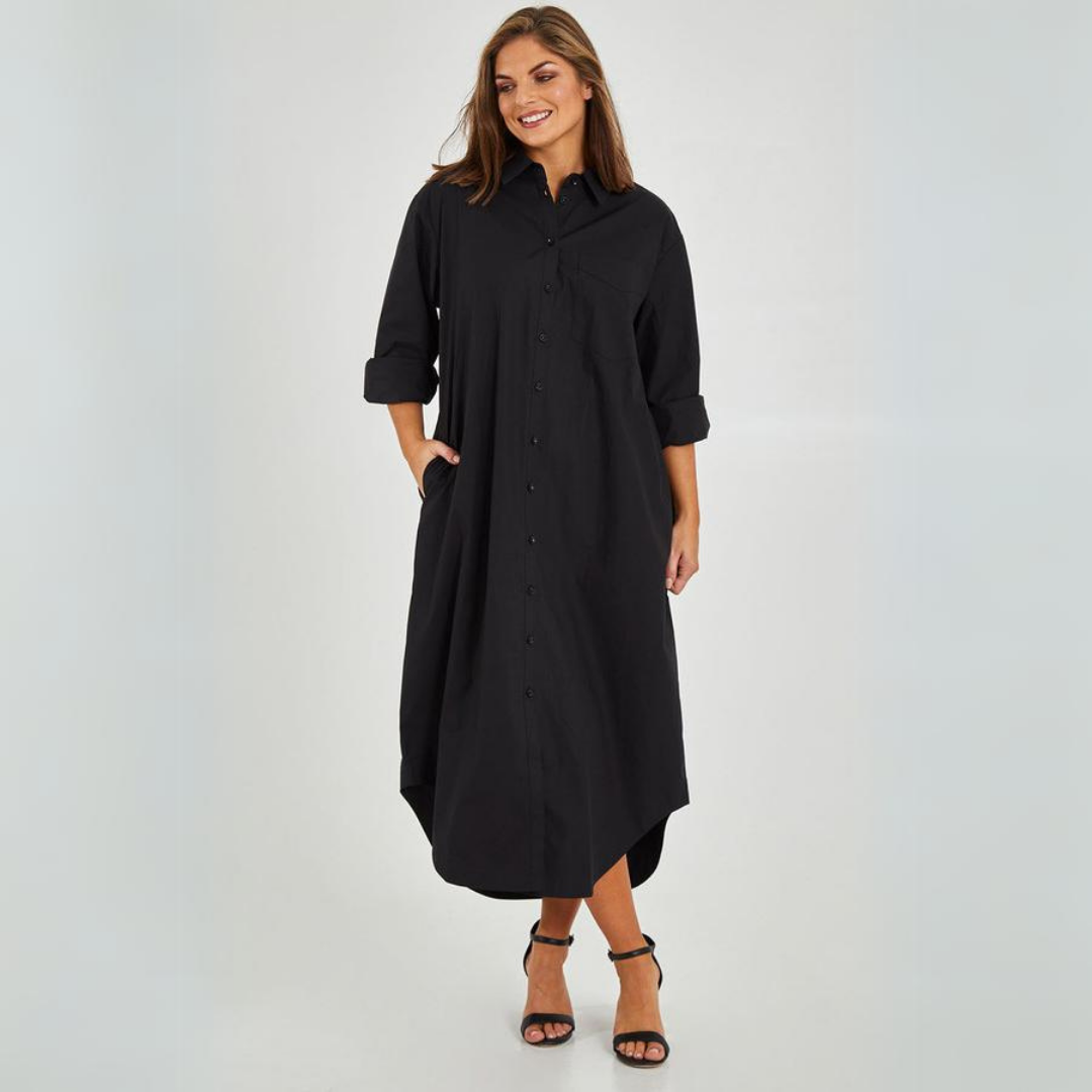 Mara | Women’s Minimalist Shirt Dress | Maxi