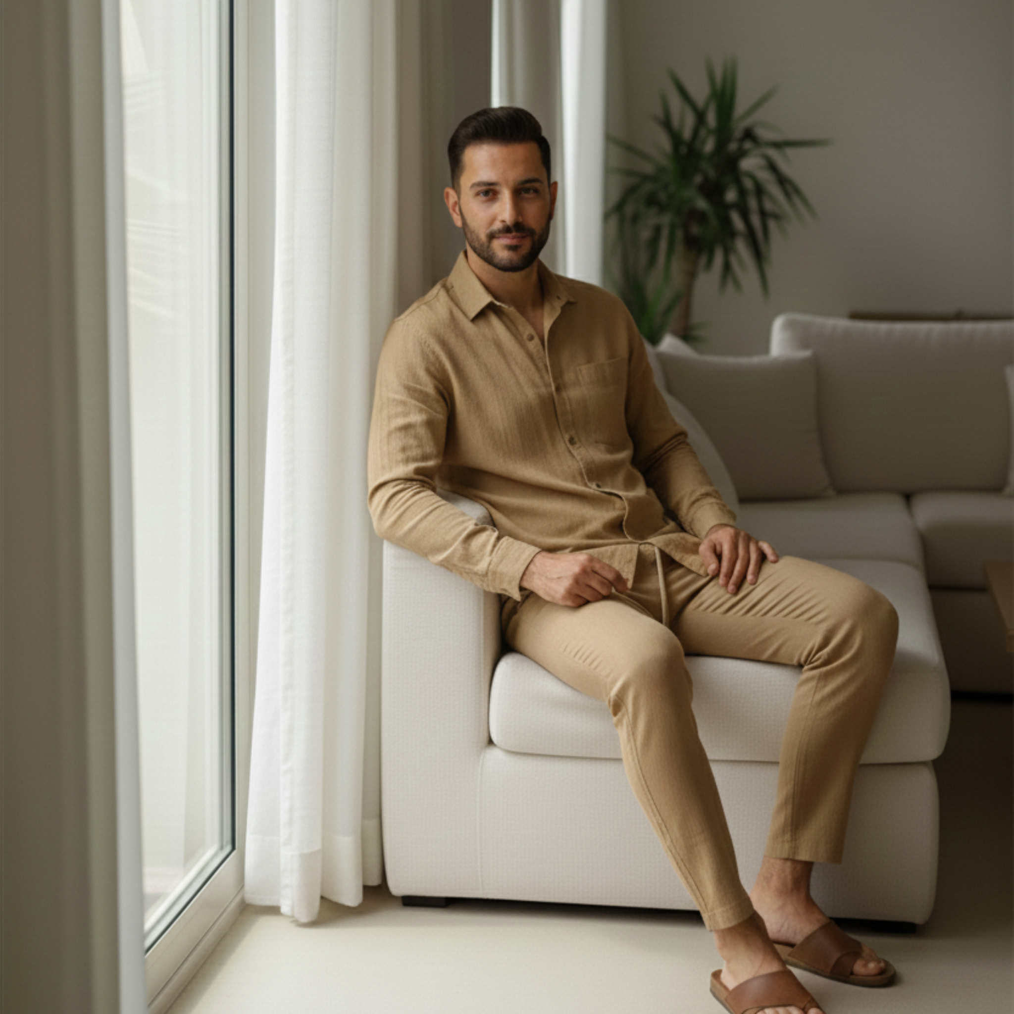 Men's Relaxed Summer Trousers And Shirt | Set