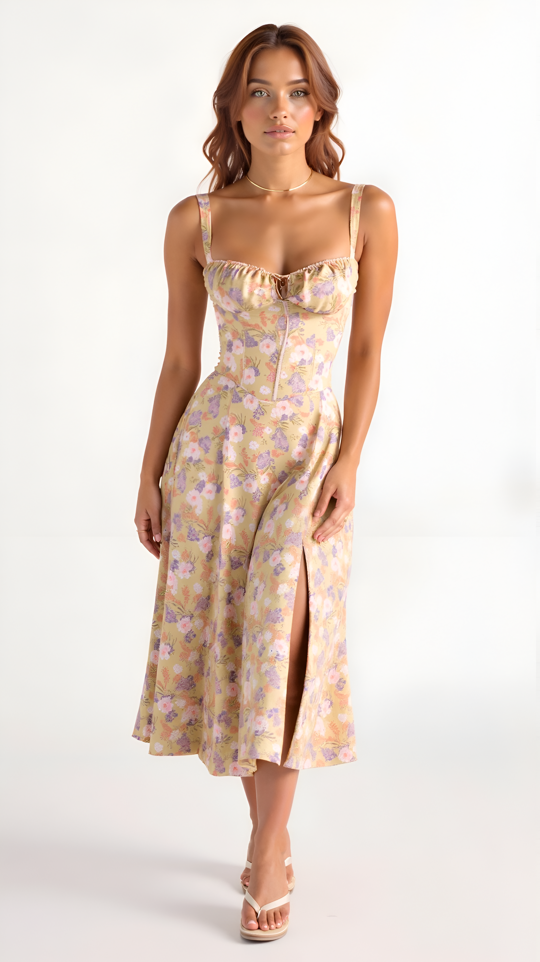 Floral Midi Dress | Women's Bustier Sundress