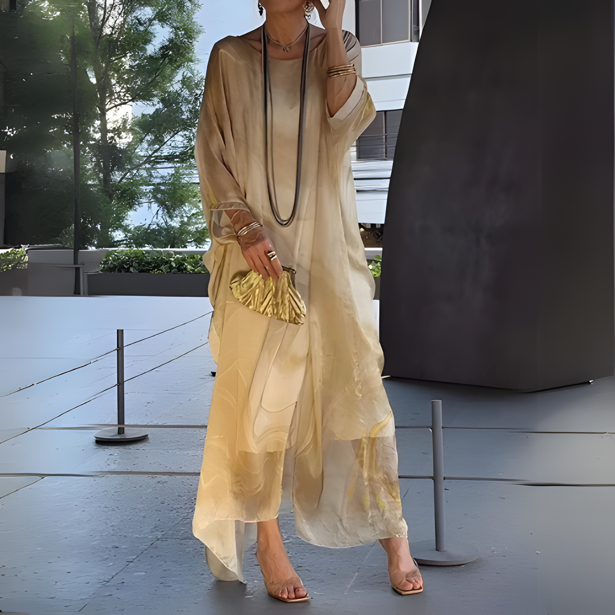Women's Kaftan Dress with Sheer Style | Summer