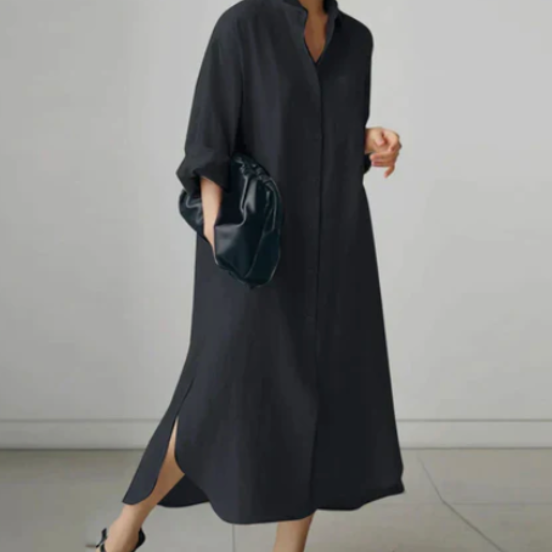 Mara | Women’s Minimalist Shirt Dress | Maxi