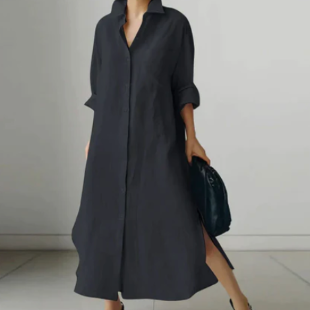 Mara | Women’s Minimalist Shirt Dress | Maxi