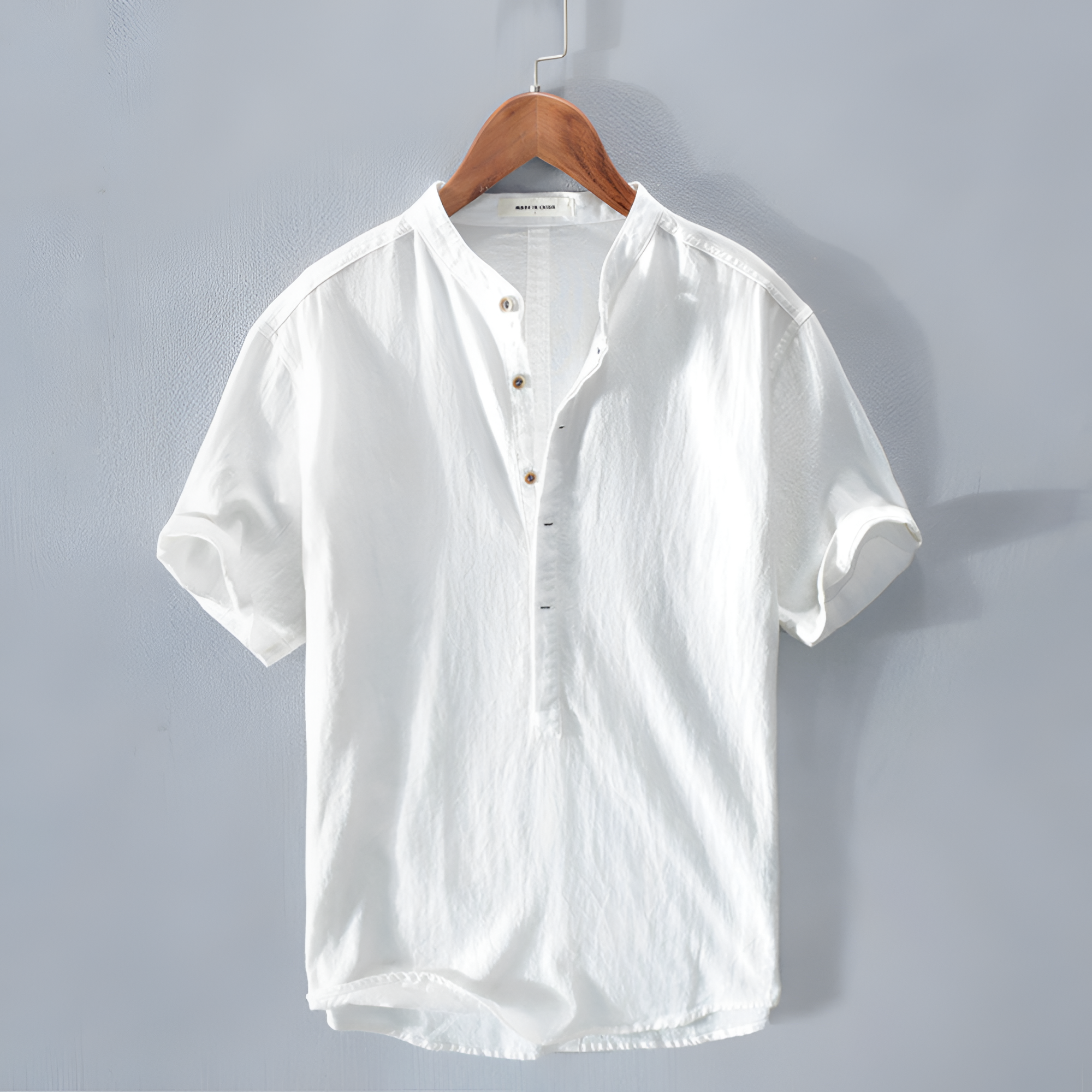 Stand Collar Shirt | Men's Casual Short Sleeve