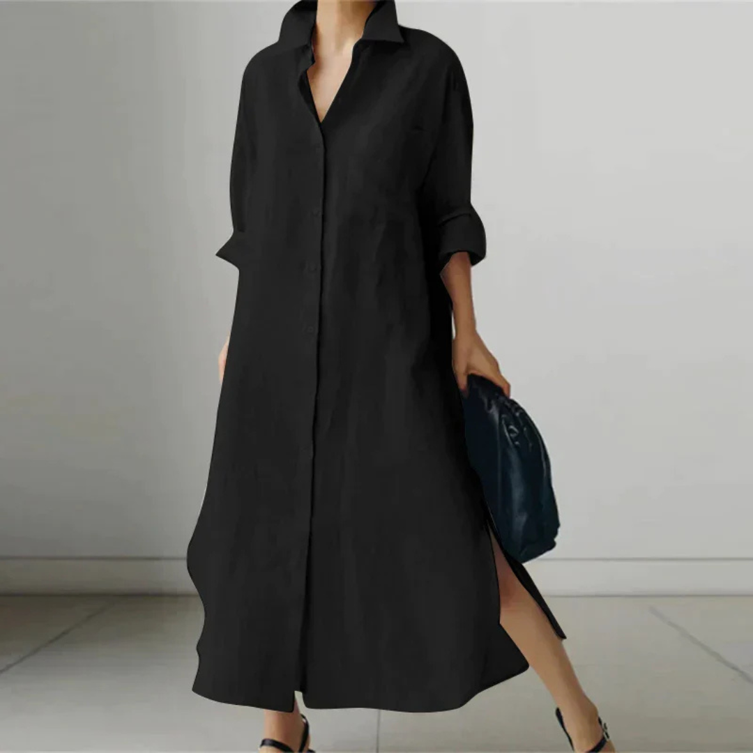 Mara | Women’s Minimalist Shirt Dress | Maxi
