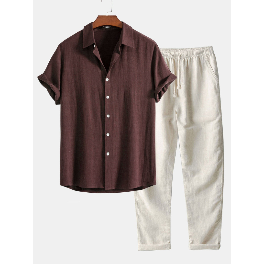 Elio | Men’s Casual Shirt & Trouser Set | Two-Piece