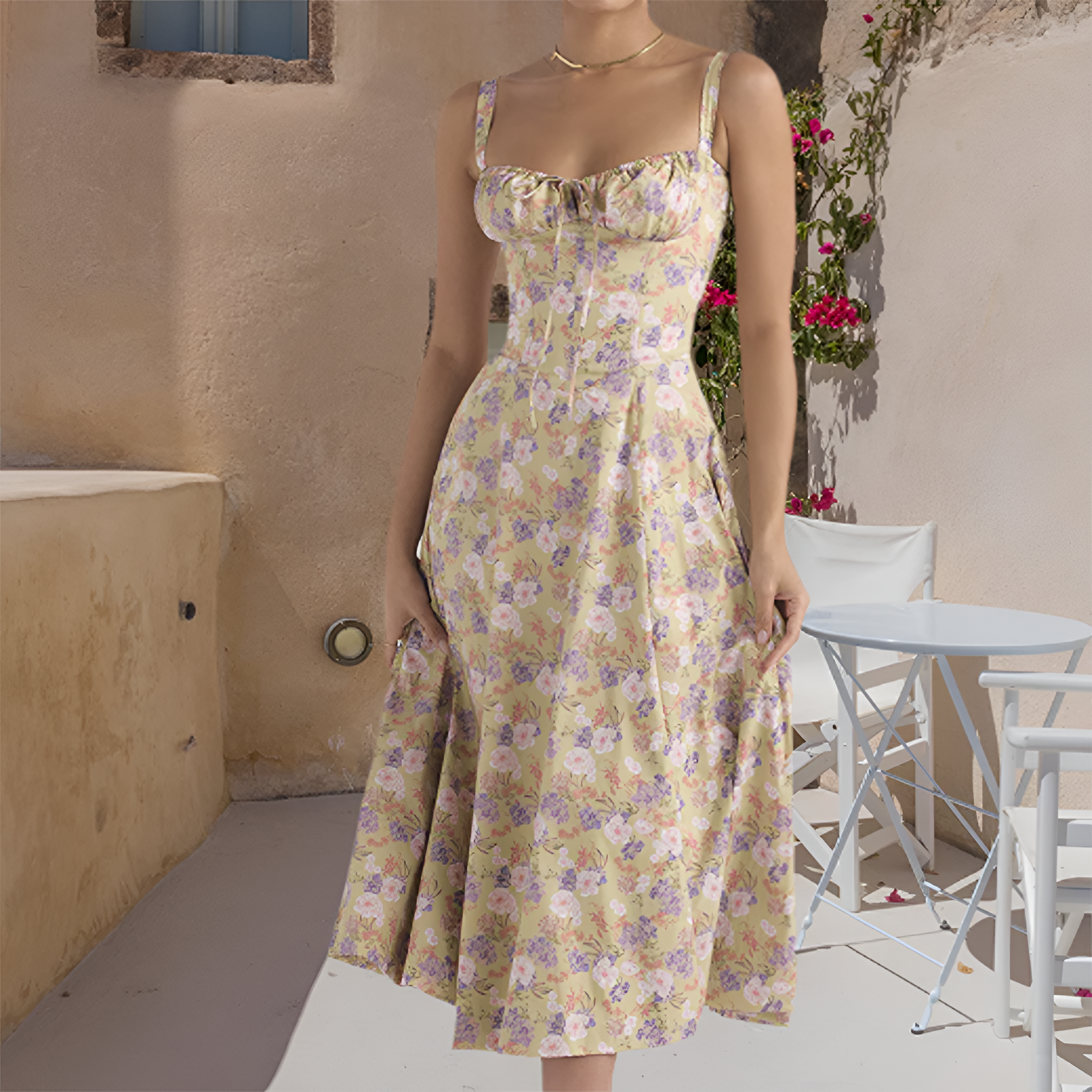 Women's Floral Strap Summer Dress | Midi