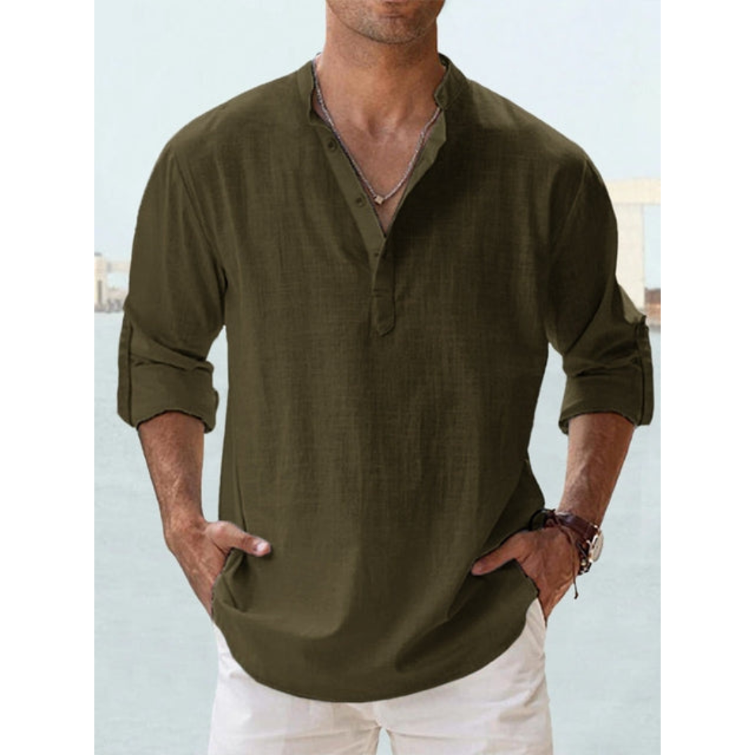 Orion | Men’s Oversized Henley Shirt | Long Sleeve