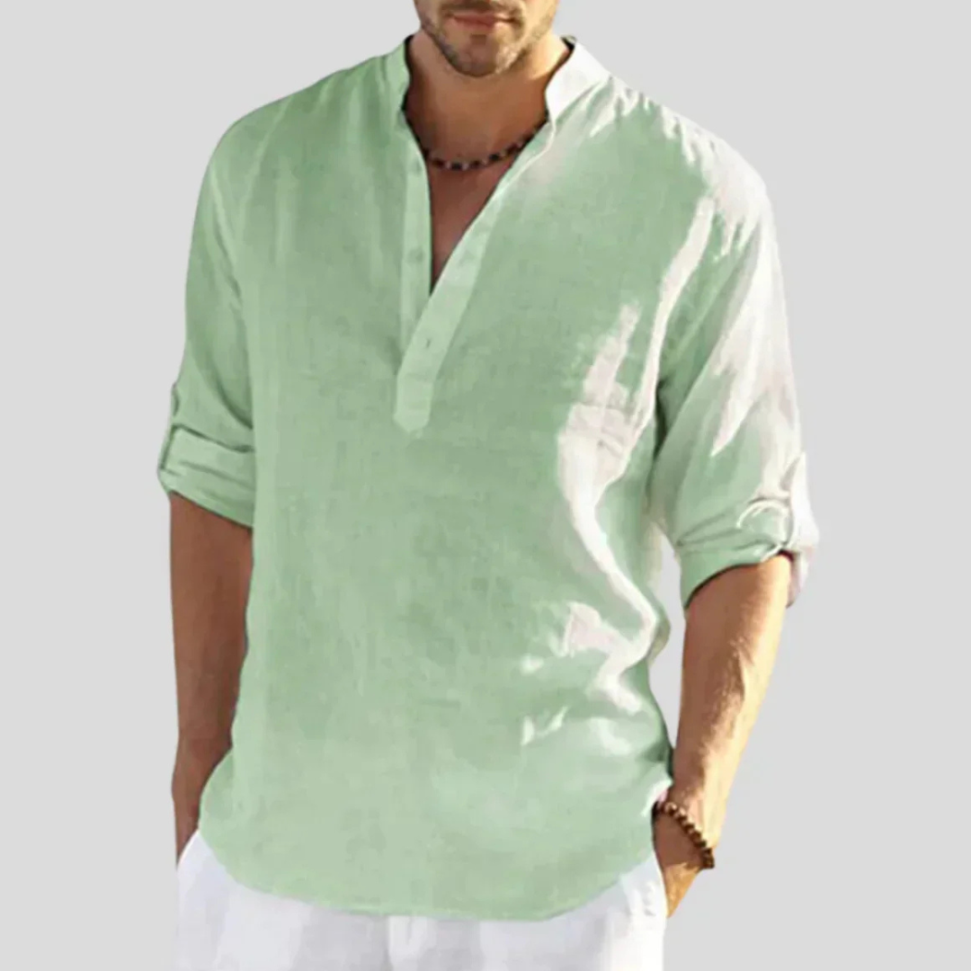 Hugo | Men’s Relaxed Henley Shirt | Long Sleeve