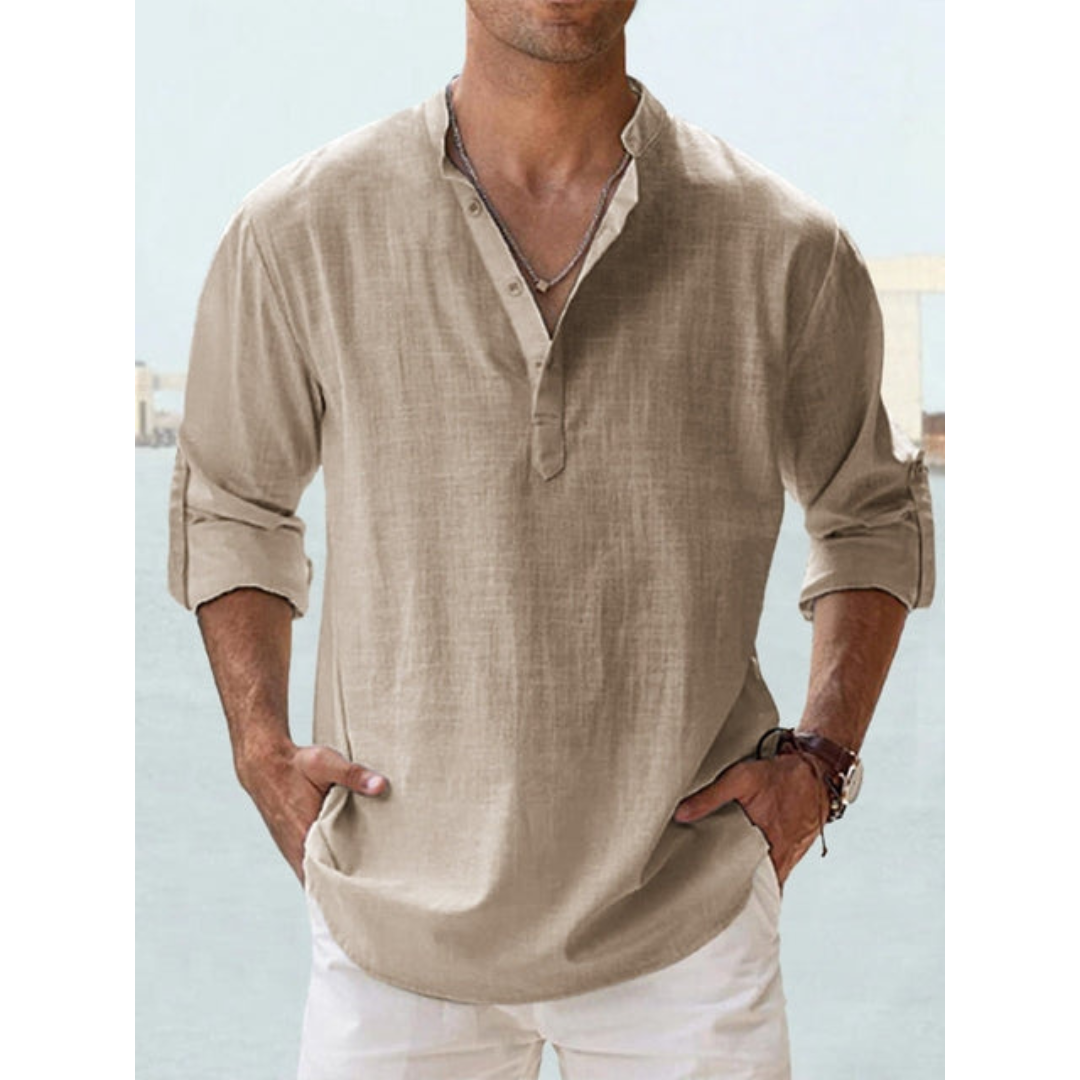 Orion | Men’s Oversized Henley Shirt | Long Sleeve