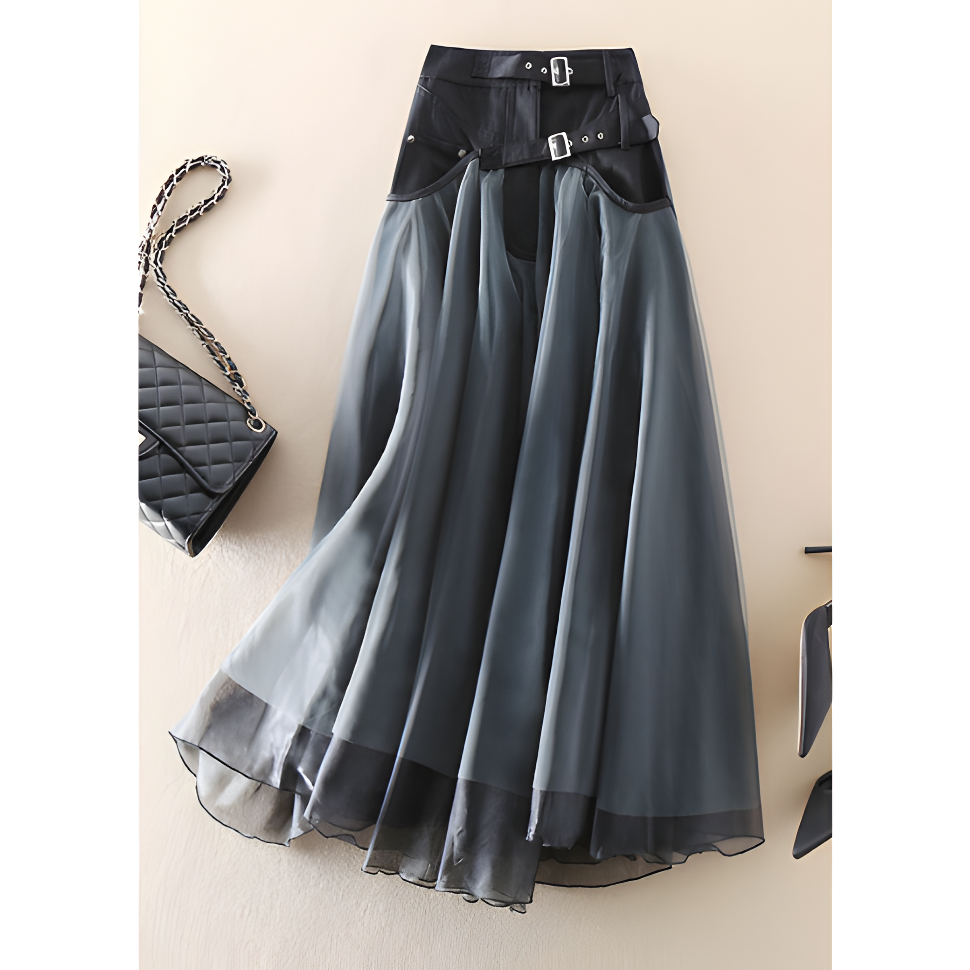 Women's High-Waisted Layered Long Skirt | Winter