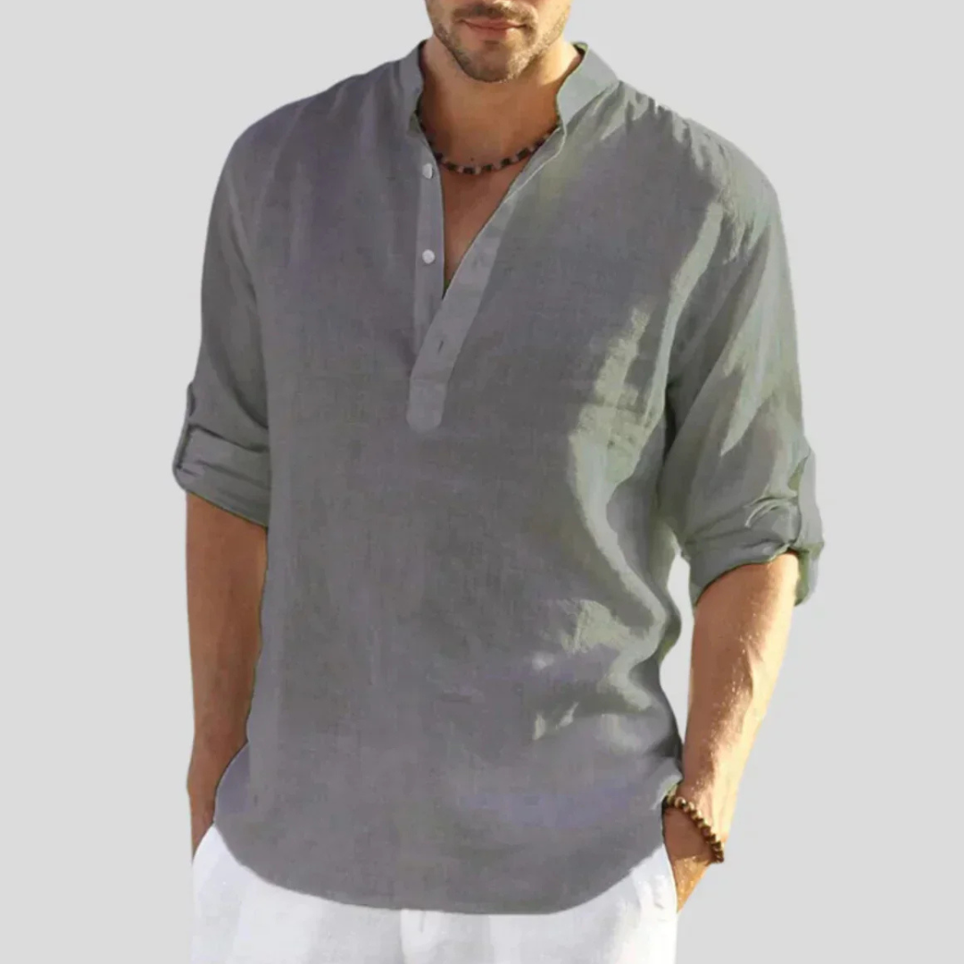 Hugo | Men’s Relaxed Henley Shirt | Long Sleeve