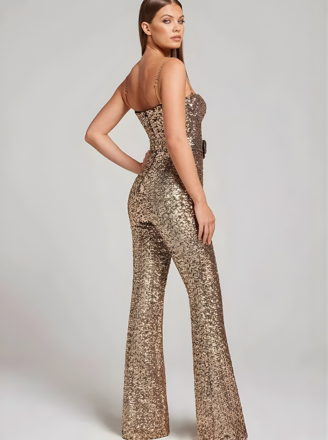 Women’s Summer Metzli Strapless Glitter Jumpsuit | Clean Sculpted Silhouette