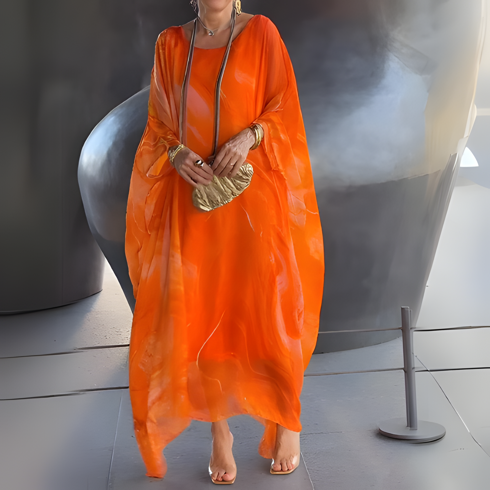 Women's Kaftan Dress with Sheer Style | Summer