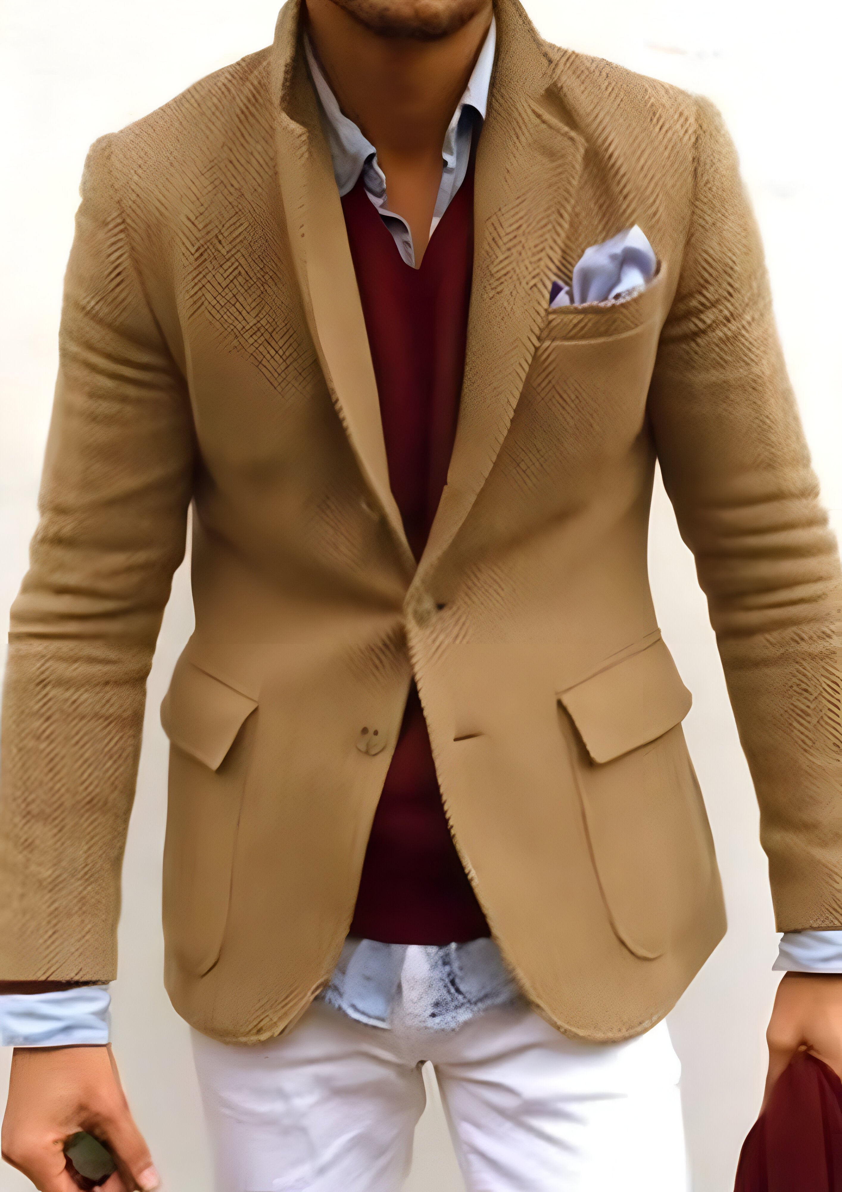 Vintage Herringbone Blazer | Men's Single Breasted