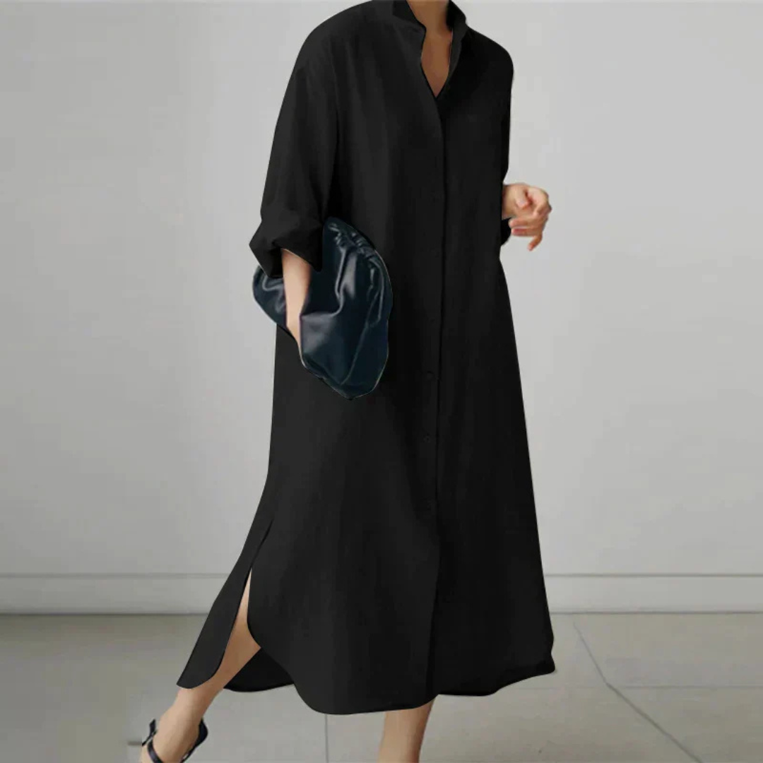 Mara | Women’s Minimalist Shirt Dress | Maxi