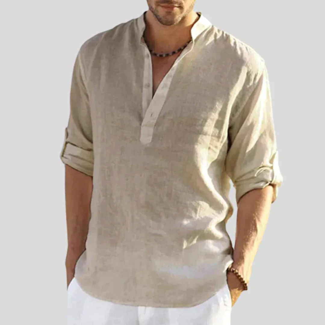 Hugo | Men’s Relaxed Henley Shirt | Long Sleeve