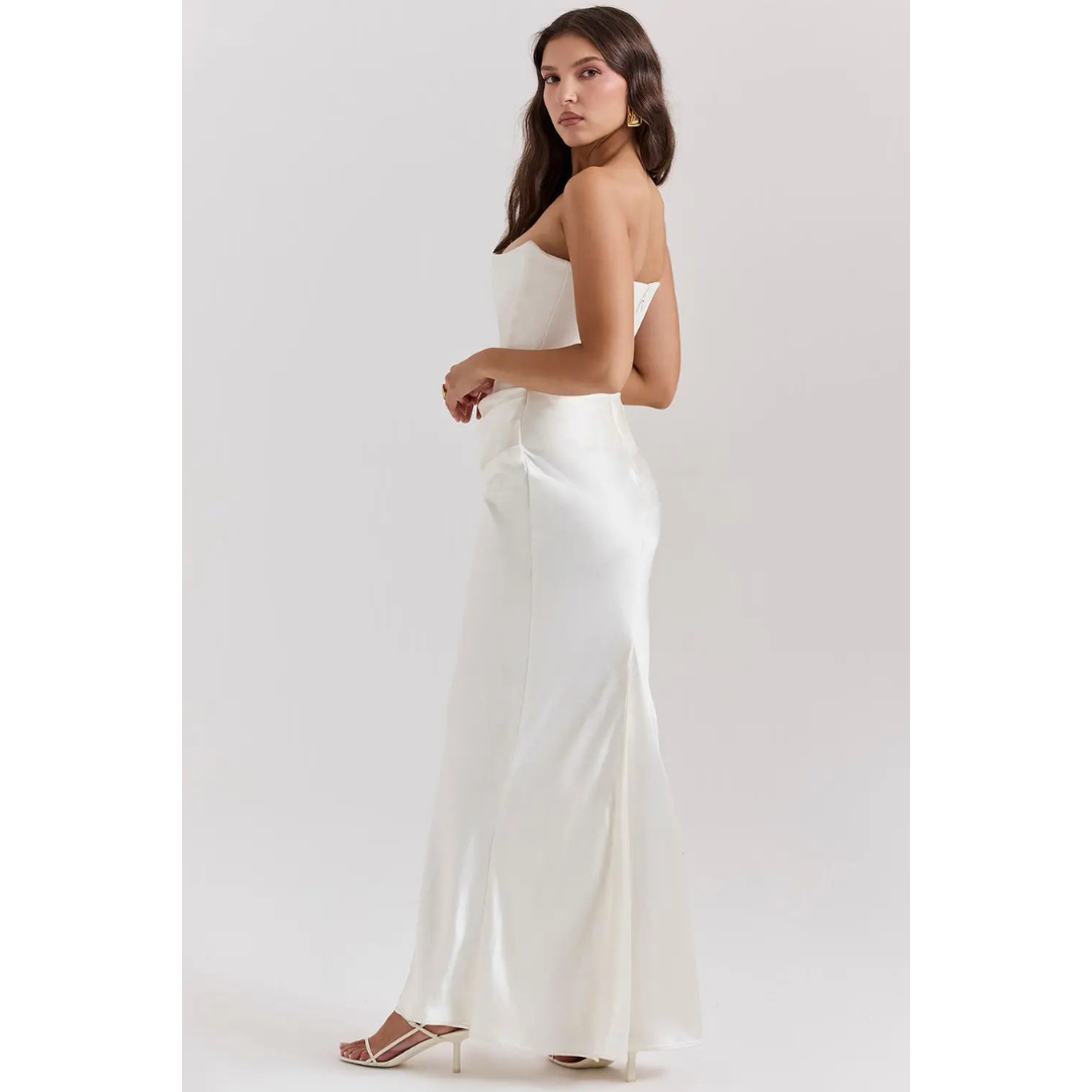 Persephone | Women’s Strapless Draped Evening Dress | Maxi