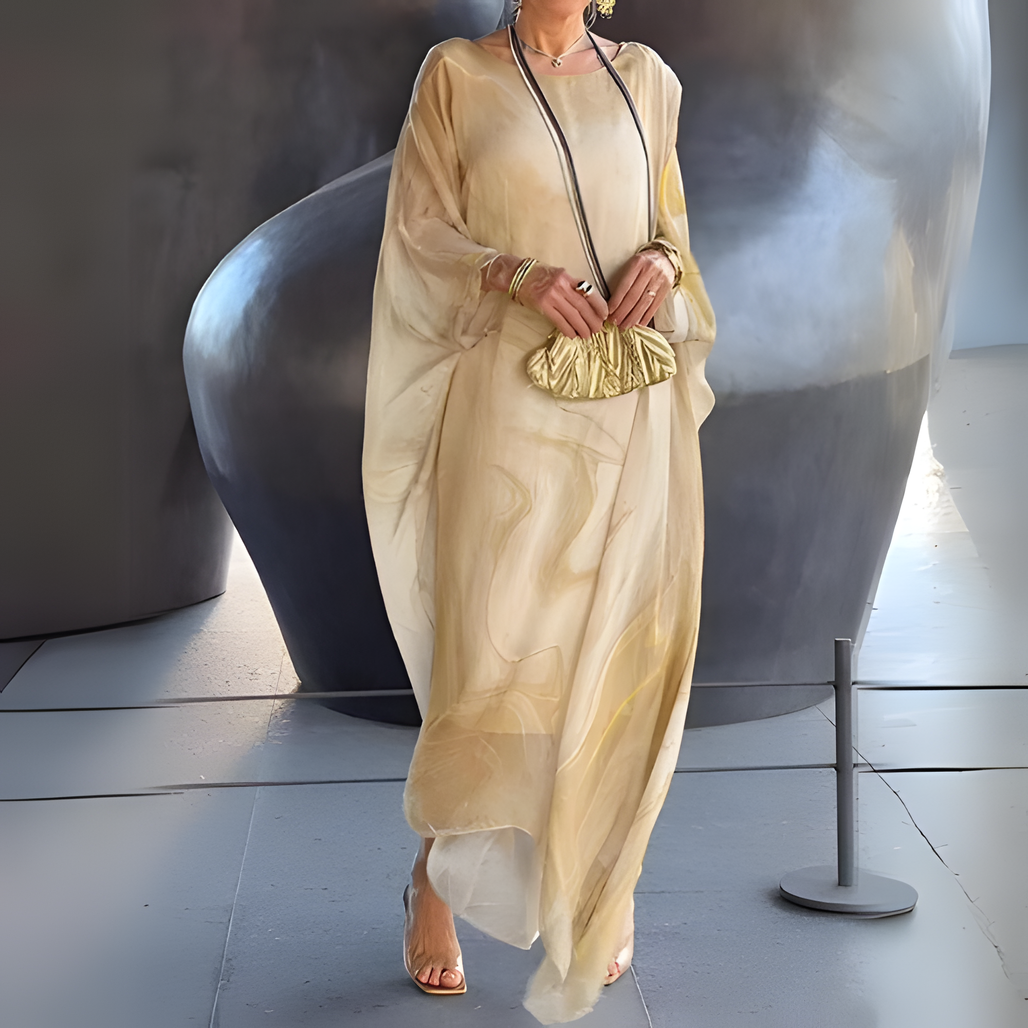 Women's Kaftan Dress with Sheer Style | Summer