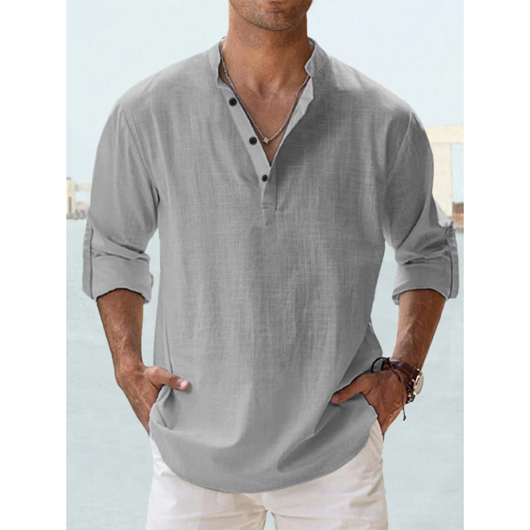 Orion | Men’s Oversized Henley Shirt | Long Sleeve