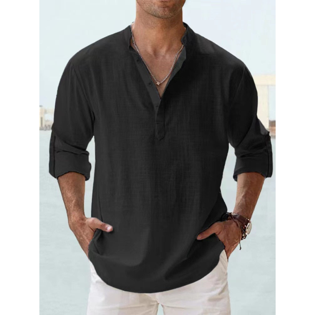 Orion | Men’s Oversized Henley Shirt | Long Sleeve