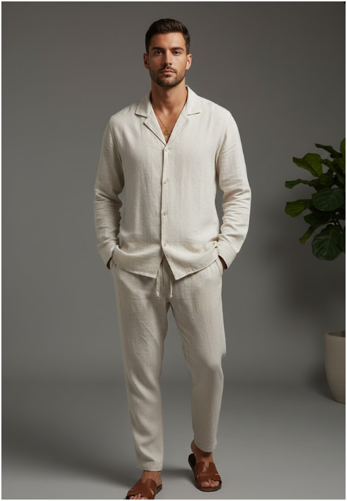 Men's Linen 2 Piece Set | Summer